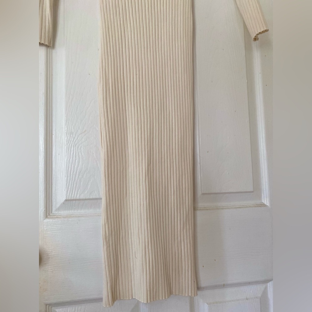 Zara Cream Ribbed Knit Dress - Picture 5 of 5